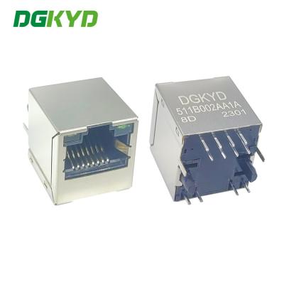 Κίνα DGKYD511B002AA1A8D 180 συνδετήρας 8PIN βαθμού RJ45 με το λαμπτήρα και την προστατευμένη υποδοχή προς πώληση