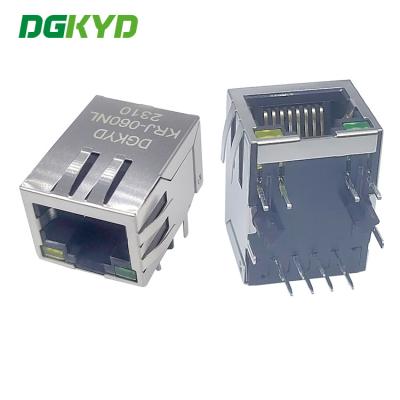 China 8 pinos conector de 10/100 BASE-T RJ45 com transformador, jaque de uma comunicação dos ethernet à venda