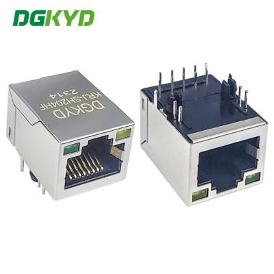 China KRJ-SH204HF schirmte NIEDRIGEN einzelnen Hafen cat6 RJ45 modularer Jack des Hahns-oben 1000 mit internem Magnetics ab zu verkaufen