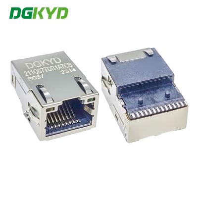 中国 DGKYD211Q077DB1A7CBS057標準単一の左舷SMD 1 x 1控えめなRJ45モジュラー ジャック 販売のため