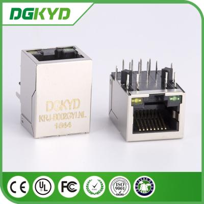 China Het de leveranciers krj-B002GYLNL metaal van China beschermde enige havencat5 magnetische rj45 schakelaar met leiden Te koop