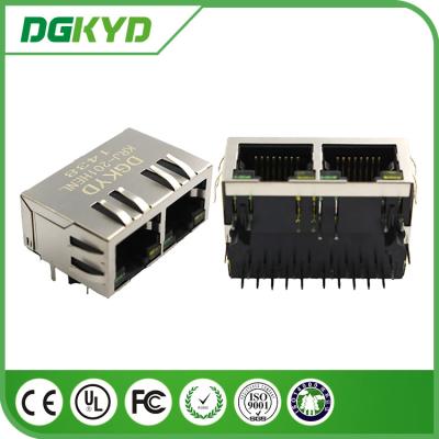 China Tabule abajo del conector del Pin rj45 del puerto 10 del doble 1*2 para cat6 con el transformador en venta