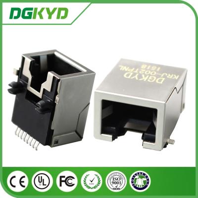 China 1x1 de Schakelaar van PCB van Tab Down SMD Rj45 zonder Transformator, Gouden Plateren 6U Te koop