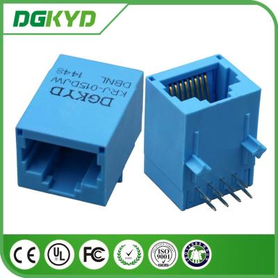 China Enchufe de vivienda azul del lan RJ45 del alto rendimiento con el transformador, KRJ -015DJWDBNL en venta