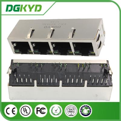 China 10/100BASE 4 - conector del filtro RJ45 del receptor del Lan Jack del puerto Rj45 con la EMI en venta