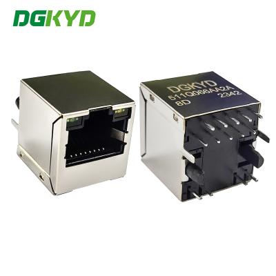 China DGKYD511Q066AA2A8D conector RJ45 vertical con filtro integrado gigabit de inserción directa de 180 grados en venta