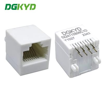 Китай DGKYD52241188IWC1DY1027 8P8C RJ45 Соединитель сети Порт-контакт Вертикальный RJ45 Все из пластика Белый продается