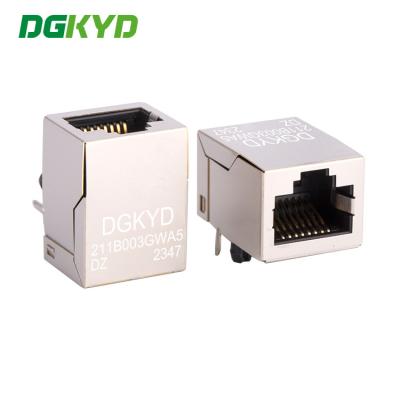 China Eéncellig RJ45 met filtersoket 100M Crystal Head Interface Moederbasis DGKYD211B003GWA5DZ Te koop