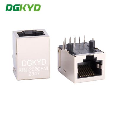 China KRJ-202CFNL Gigabit RJ45 Socket de transmissão de sinal de cabeça de cartão de cristal Port para baixo Sem blindagem de cinto de luz à venda