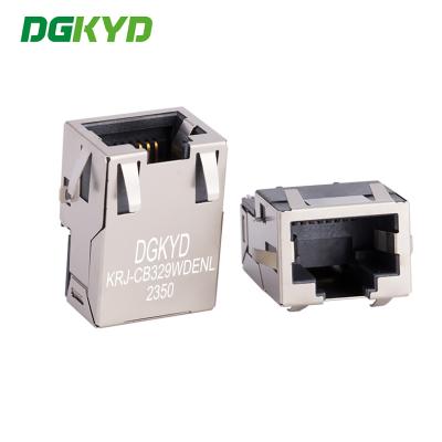 China KRJ-CB329WDENL Sink Plate rj45 pcb connector Gigabit Integrated Ethernet Filter SMD for sale