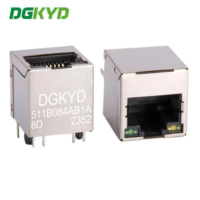 China DGKYD511B084AB1A8D Transformador RJ45 Vertical 100Mbps Interfaz de red integrada de filtro de cristal hacia arriba en venta