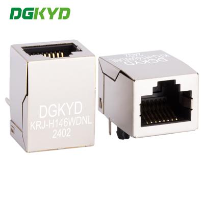 중국 KRJ-H146WDNL 100 BASE 단일 포트 RJ45 이더넷 커넥터 필터 8 핀 8 콘택트 Cat5 RJ45 커넥터 판매용