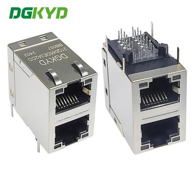 Cina DGKYD21Q145DE3A2DDBB057 2X1 doppia porta interfaccia modulare RJ45 Ethernet Gigabit filtraggio trasformatore integrato 30U in vendita