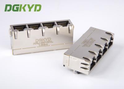 China 1000 módulo de conector bajo de Ethernet de la posición rj45 del tx 4, escudo del metal cat6 en venta