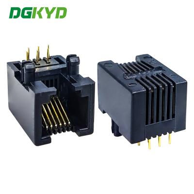 China DGKYD53211166IWA1DY4 RJ11 interface 6P6C connector plastic lichtvrij rechtstreeks inbrengen 90 graden stopcontact 6U Te koop