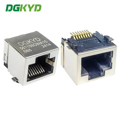 China RJ45 56 1X1 8P8C SMT nicht abgeschirmt 15U SMT SMT Schnittstelle DGKYD561188GWA15SB5 zu verkaufen