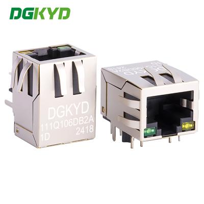 China RJ45 Transformador Gigabit Filtro Integrado com Luz e Porta de Cartão para baixo DGKYD111Q106DB2A1D à venda