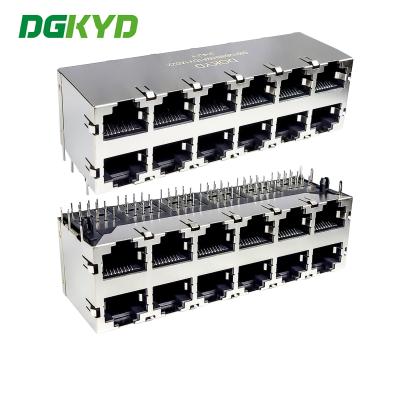 China RJ45 Multi Port Rj45 Connector Without Filter, Ethernet Socket Modular Interface DGKYD59212688HWA1DY1A022 for sale