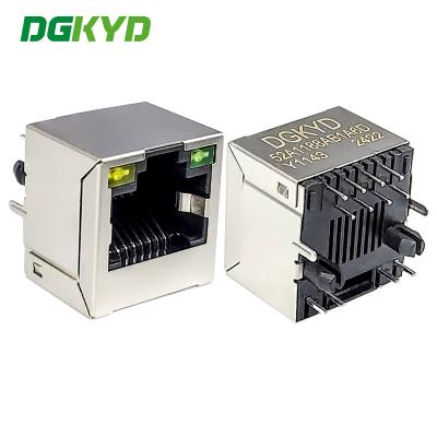 中国 RJ45 8P8C シールドストライプライトコネクタ 垂直網状ソケット 単着口コネクタ DGKYD52A1188AB1A6DY1143 販売のため