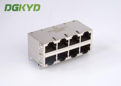 中国 RJ45磁気学2X4はコネクター0811-2X4R-28-F RoHSデッキ8の港ギガビットのイーサネットRj45二倍になります 販売のため