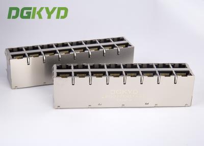 China Cat6 RJ45 Magnetics jack 1000 base T RJ45 Shielded Connector 2x4 dual deck 8 ports for sale