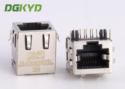 China Conector trapezoide fêmea protegido da montagem rj45 Jack 10p8c do PWB, entrada lateral à venda