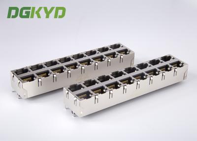 中国 RJ45女性のジャック2X8の港の上の記入項目のイーサネット コネクター0811-2X8R-19-F RoHSを積み重ねて下さい 販売のため