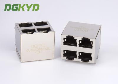 中国 KRJ-5921S8P8C2X2NLはイーサネットRj45ジャック積み重ねMjのアッセンブリ8pos 2x2 Cat5を保護しました 販売のため