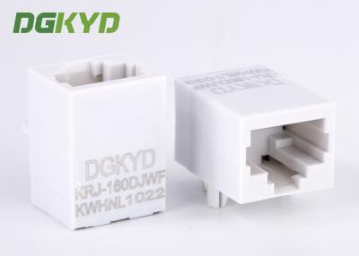 中国 UnshieldのMagnetics 100の基盤tx RJ45 With Transformerを持つ白い家猫5e RJ45の単一の港Ethernetジャック 販売のため