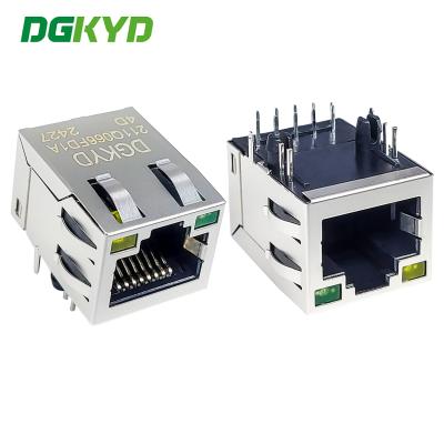 China RJ45-netwerkconnector 1000M Base-T geïntegreerd filter met modulaire interface met lichtstrookbescherming DGKYD211Q066FD1A4D Te koop