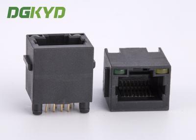 China KRJ-52T8811BL1NL Top Entry 8p8c CAT5 RJ45 Single Port Connector With Black Plastic Housing for sale