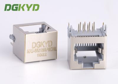 中国 15mmの高さPBT変圧器のない灰色8p8c PCBの台紙控えめなRj45台形ジャック 販売のため