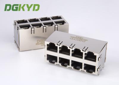 China Customised 2X4 dual deck RJ45 multiple port connectors female 8 Port ethernet socket for sale