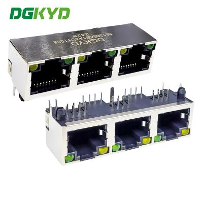 Китай RJ45 соединитель без фильтра 1X3 соединитель 8P8C сетевой интерфейс DGKYD561388AB1A3DY1006 продается