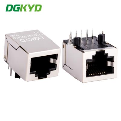 China Conector de cabo RJ45 de magnéticos integrados PoE++ 10/100Base-T / TX para roteador DGKYD111B144GWA1DPQ à venda