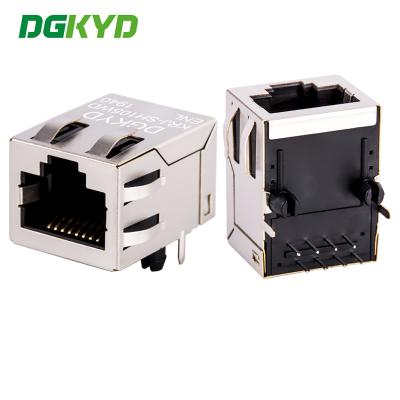 China RJ45 communication socket with light, 8P8C 100Mbps communication computer connector KRJ-SH105WDENL for sale