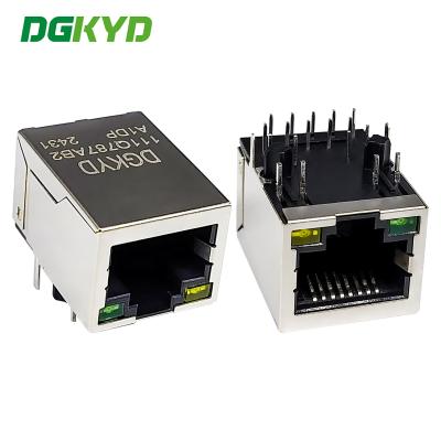 China 1000/BASE RJ45 connector single port network interface POE connector with filter DGKYD111Q787AB2A1DP for sale