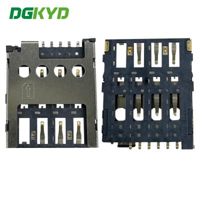 Κίνα MICRO κάρτα SIM slot συρτάρι στυλ κάρτα slot διεπαφή 1.45H 8P κάρτα τηλεφώνου slot DGKYDSIM145H8A6A2Y3WS286 προς πώληση