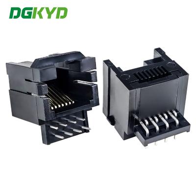 Chine RJ45 prise inférieure série 0 degrés noir 8P8C sans filtre DGKYD01188IWW1DB1057 à vendre