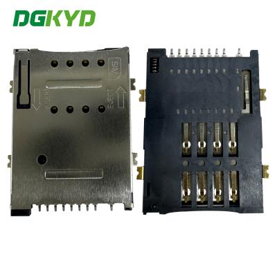 China Portador de cartão SIM PUSH 8P+1P portador de cartão telefónico sem pilar TF SIM CONNECTOR DGKYDSIM18H81W6A2Y3WS286 à venda