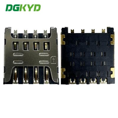 China Portador de cartão micro SIM estilo gaveta 1.5H 8P portador de cartão de telefone TF SIM CONNECTOR DGKYDSIM15H8A6A2Y3WSC286 à venda