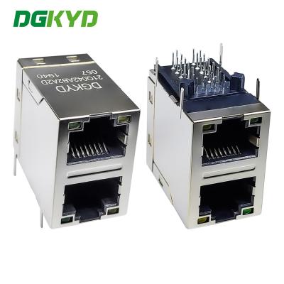 China RJ45 multi port connector 6U Gigabit filter 2X1 modular block socket RJ45 network port connector DGKYD21Q042AB2A2D057 for sale