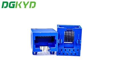 Китай DGKYD56221118IWD1DY1027 Однолинейный пакет PA46 Синий RJ45 Коннектор прямоугольная форма RJ45 без трансформатора продается