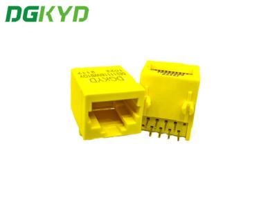 Китай DGKYD56211118IWB1DY1022 Полный пластиковый PBT Желтый RJ45 Коннектор DIP PCB Mount Без лампы RJ45 Без трансформатора продается