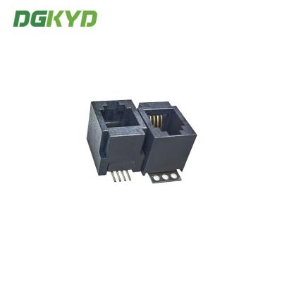 China 52D Series Single Port 6P6C RJ11 Jack Black Connector DGKYD52D1144IWW6SB3009 for sale