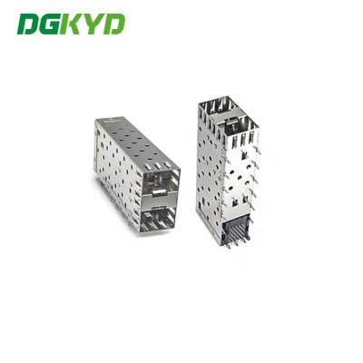 중국 DGKYD21SFP1N3A00200B022 2*1 새장 두께 0.25 밀리미터 RJ45 SFP 연결기 15U 인청동 판매용