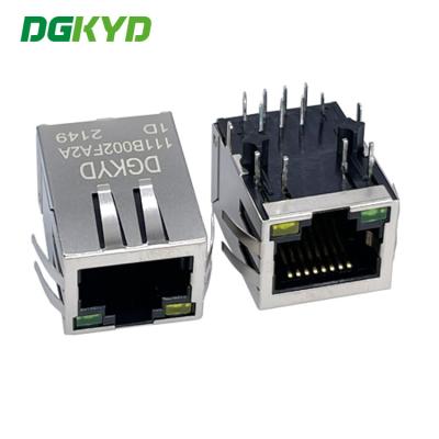 China Einzelne Portfrau 8P8C RJ45 durch Loch-Verbindungsstück DGKYD111B002FA2A1D RJ45 mit Transformator zu verkaufen