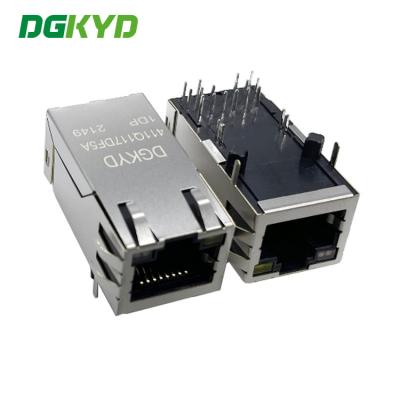 China Ethernet-Verbindungsstück LED G/O/Y DGKYD411Q117DF5A1DP Gigabit-Band POE 12 Pin Single Port RJ45 zu verkaufen