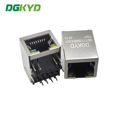 中国 LEDを持つDGKYD PA46ハウジング8P10C 21.15mm RJ45モジュラー ジャック 販売のため