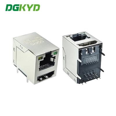 Китай Соединитель 8P8C соединителя usb сетевого порта DGKYDRH1188AB1A1DB1080 RJ45 одиночный гаван с гнездом сетевого порта СИД продается